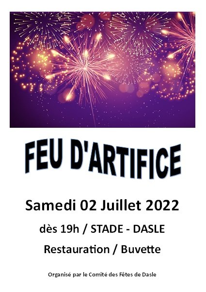 Feu d'artifices ce week-end à Dasle au stade